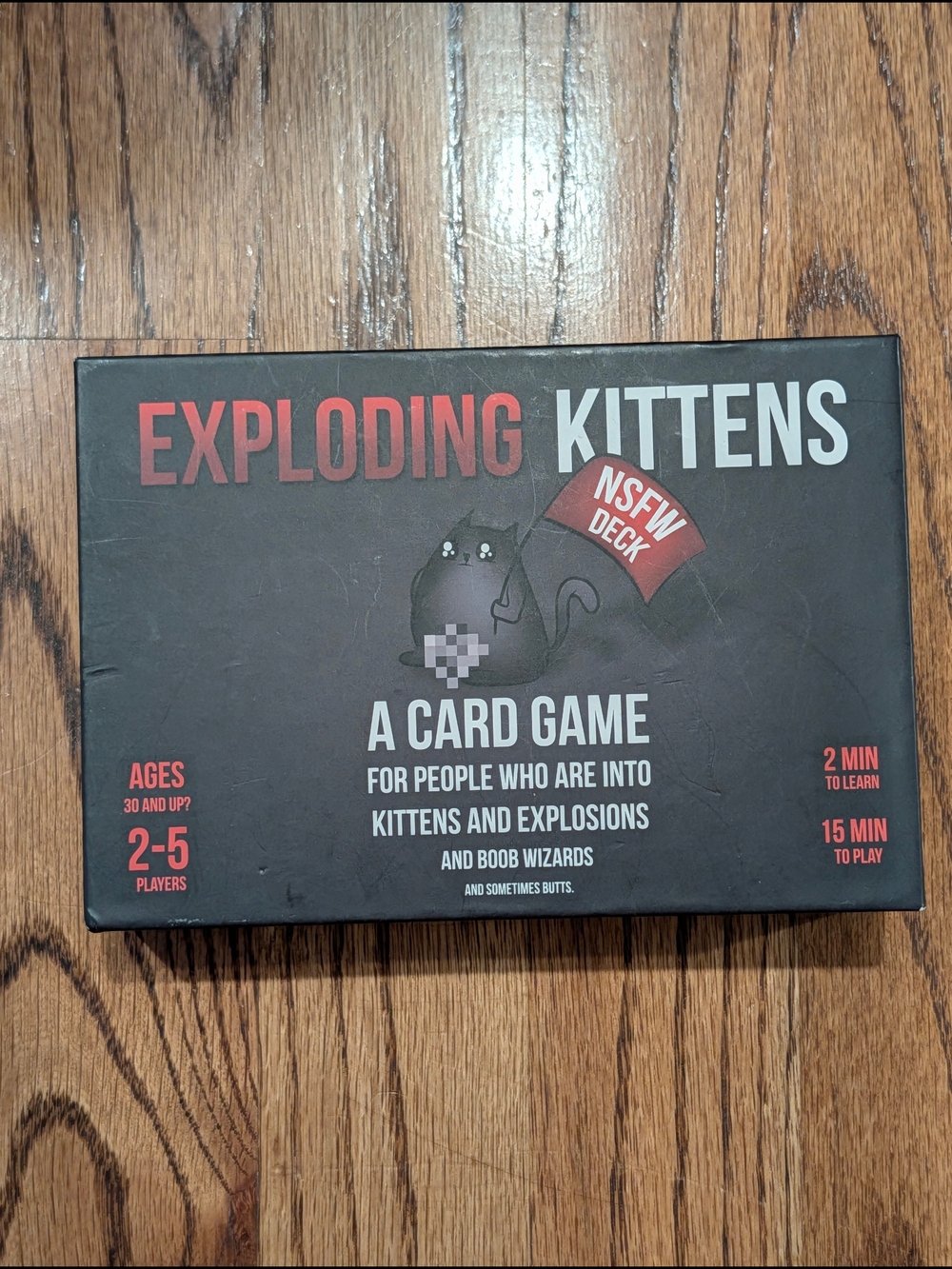 Exploding Kittens NSFW Card Game - Black & Red Box